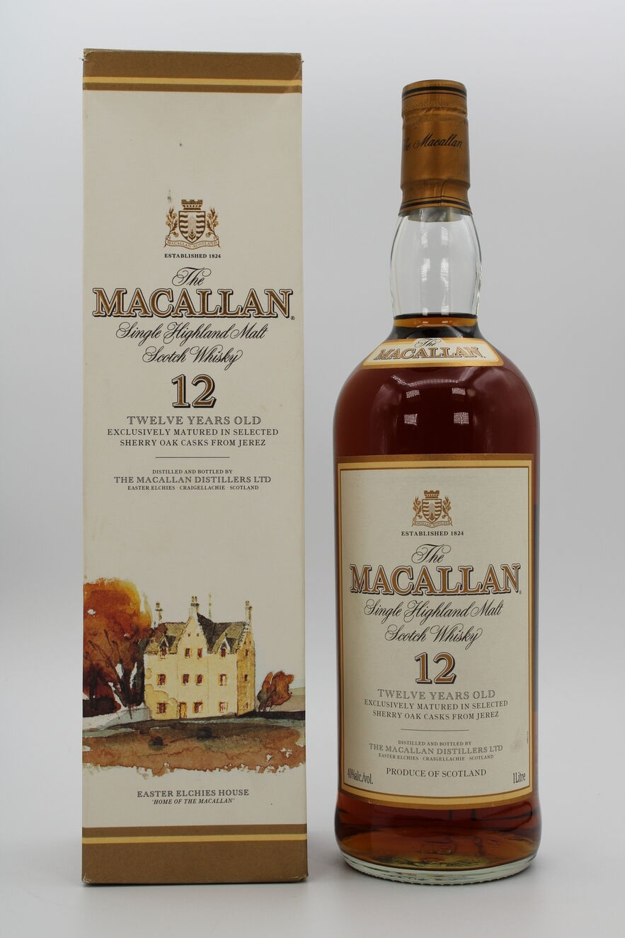 (旧パッケージ)The MACALLAN 12 Years Old 箱付き Macallan - 12 Years Old (1990's) - 1 Litre Auction | Highland