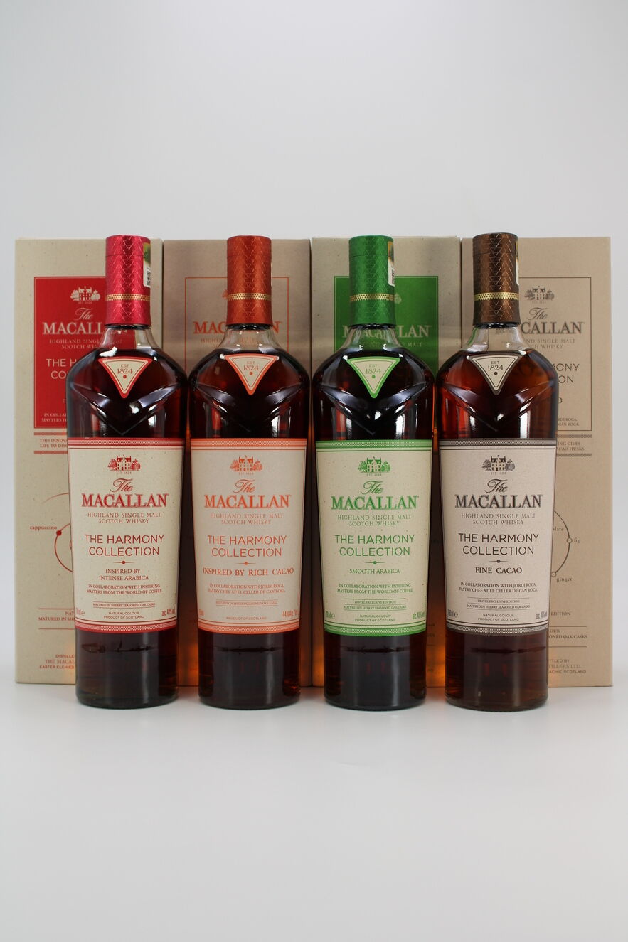 Macallan - The Harmony Collection - Rich & Fine Cacao, Intense & Smooth Arabica - 3x 70cl & 1x 75cl