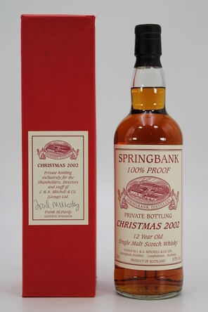 Springbank  12 Years Old  100 Proof  Christmas 2002 Private Bottling