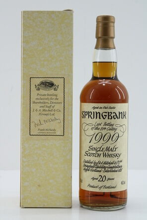 Springbank  20 Years Old  1999  Last Bottle Of The 20th Century  One Of 57 Bottles