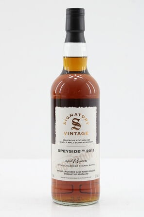 Speyside Macallan 13 2011 Signatory Vintage 100 Proof Edition 29