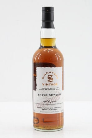Speyside Macallan 13 2011 Signatory Vintage 100 Proof Edition 27