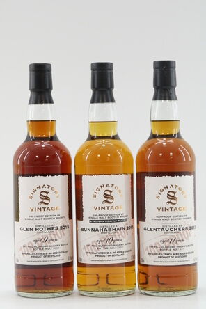 Signatory Vintage 100 Proof Set Editions 6 8 3x70cl